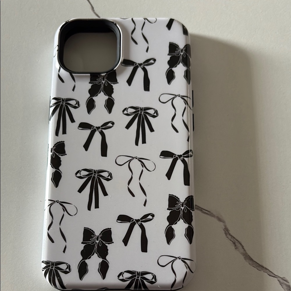 Stylish Black and White Bow Pattern Phone Case